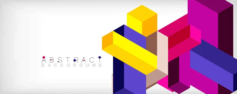 Abstract background. 3d cubes, cubic elements and blocks. Techno or business 스톡 일러스트