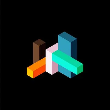 Abstract background. 3d cubes, cubic elements and blocks. Techno or business Illustrazione stock