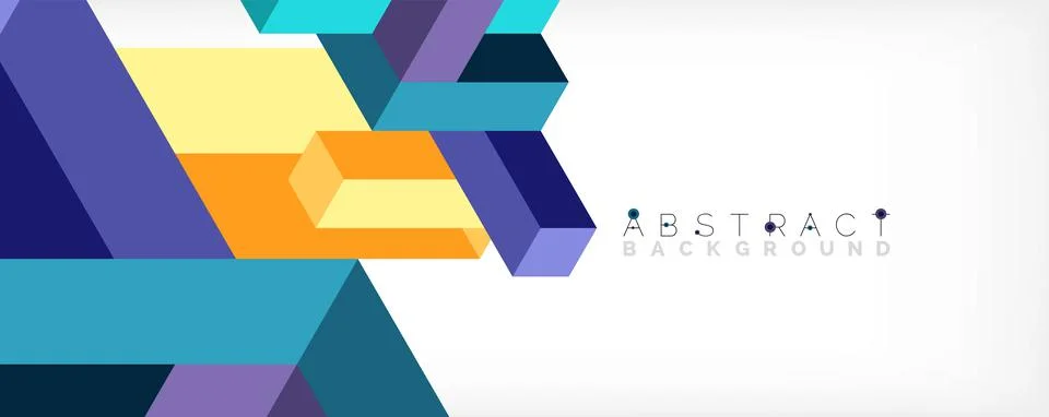Abstract background. 3d cubes, cubic elements and blocks. Techno or business Illustrazione stock