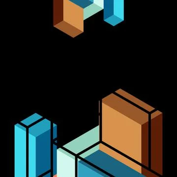 Abstract background. 3d cubes, cubic elements and blocks. Techno or business 库存插图