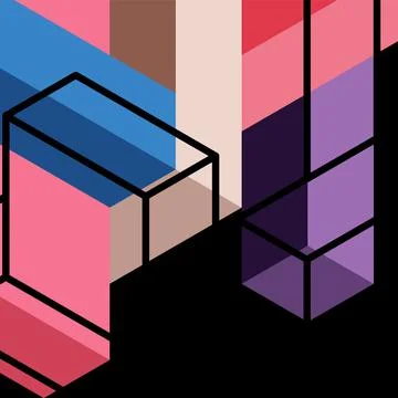 Abstract background. 3d cubes, cubic elements and blocks. Techno or business Illustrazione stock