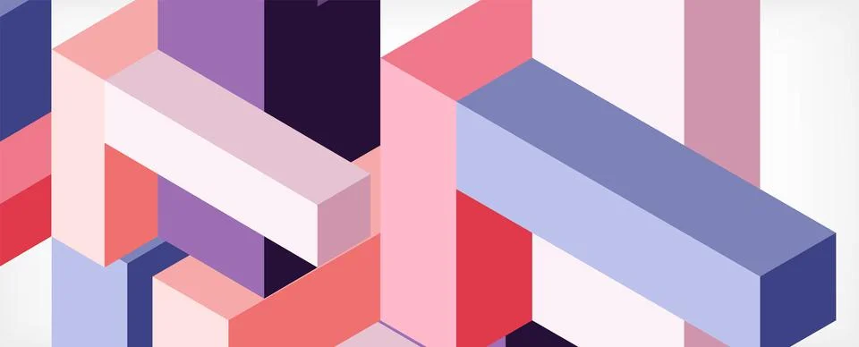 Abstract background. 3d cubes, cubic elements and blocks. Techno or business Stock Illustration