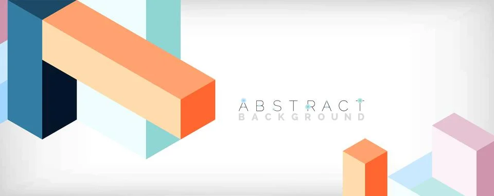 Abstract background. 3d cubes, cubic elements and blocks. Techno or business Illustrazione stock