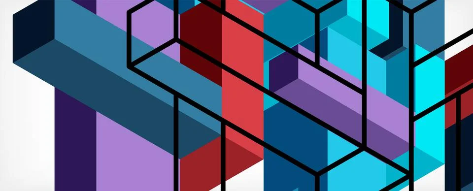 Abstract background. 3d cubes, cubic elements and blocks. Techno or business イラスト素材
