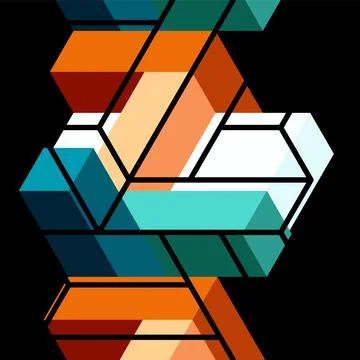 Abstract background. 3d cubes, cubic elements and blocks. Techno or business Stock Illustration