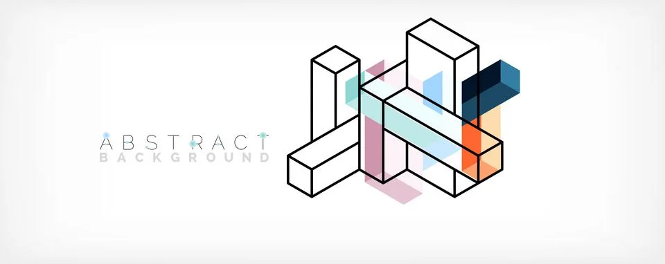 Abstract background. 3d cubes, cubic elements and blocks. Techno or business Illustrazione stock