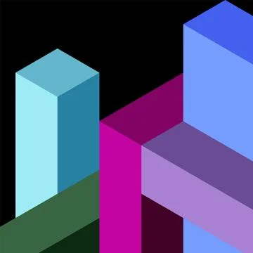 Abstract background. 3d cubes, cubic elements and blocks. Techno or business Illustrazione stock