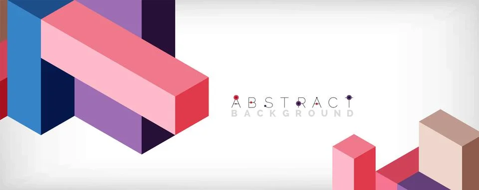 Abstract background. 3d cubes, cubic elements and blocks. Techno or business Illustrazione stock
