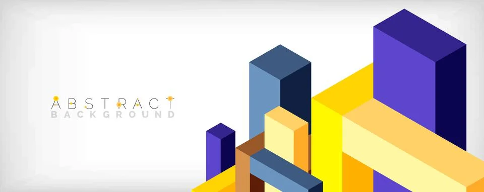 Abstract background. 3d cubes, cubic elements and blocks. Techno or business Stockillustratie