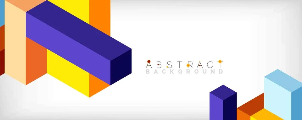 Abstract background. 3d cubes, cubic elements and blocks. Techno or business Illustrazione stock