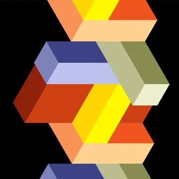 Abstract background. 3d cubes, cubic elements and blocks. Techno or business Stock Illustration