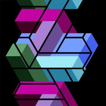 Abstract background. 3d cubes, cubic elements and blocks. Techno or business 스톡 일러스트