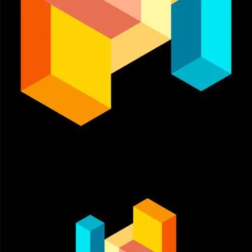 Abstract background. 3d cubes, cubic elements and blocks. Techno or business Stock Illustration