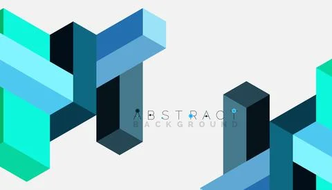 Abstract background. 3d cubes, cubic elements and blocks. Techno or business Illustrazione stock