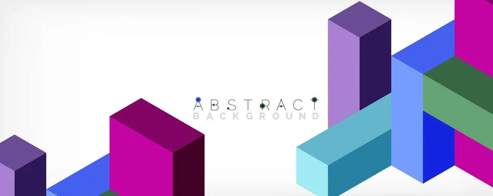 Abstract background. 3d cubes, cubic elements and blocks. Techno or business 스톡 일러스트