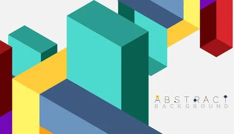 Abstract background. 3d cubes, cubic elements and blocks. Techno or business Stock Illustration