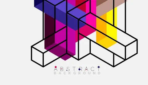 Abstract background. 3d cubes, cubic elements and blocks. Techno or business Illustrazione stock