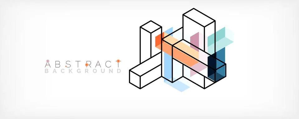 Abstract background. 3d cubes, cubic elements and blocks. Techno or business Stock Illustration