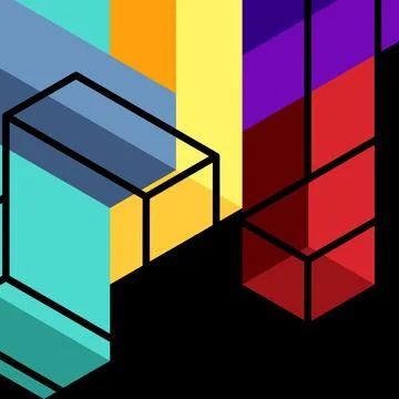 Abstract background. 3d cubes, cubic elements and blocks. Techno or business Illustrazione stock