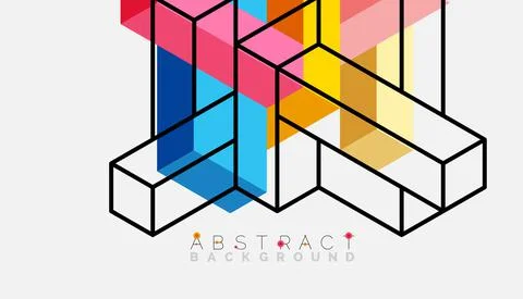Abstract background. 3d cubes, cubic elements and blocks. Techno or business Stock Illustration