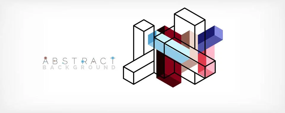 Abstract background. 3d cubes, cubic elements and blocks. Techno or business Illustrazione stock