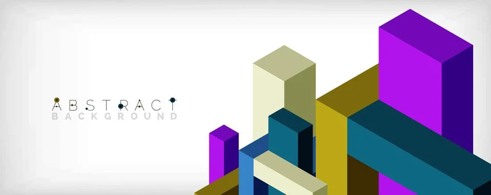 Abstract background. 3d cubes, cubic elements and blocks. Techno or business Illustrazione stock