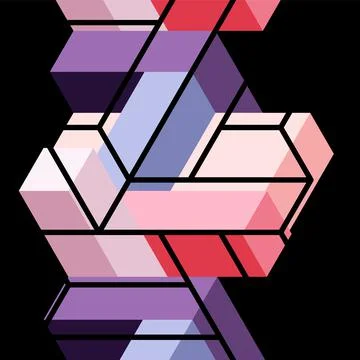 Abstract background. 3d cubes, cubic elements and blocks. Techno or business Stock Illustration