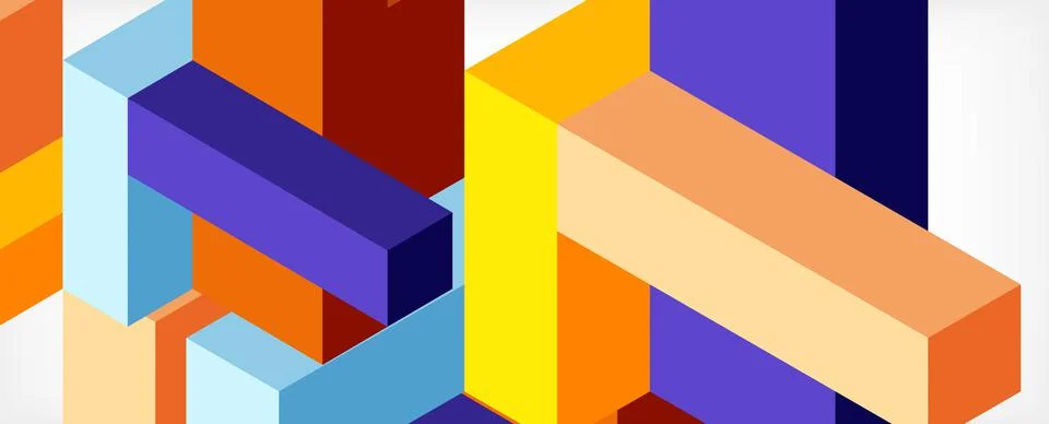 Abstract background. 3d cubes, cubic elements and blocks. Techno or business Stockillustratie
