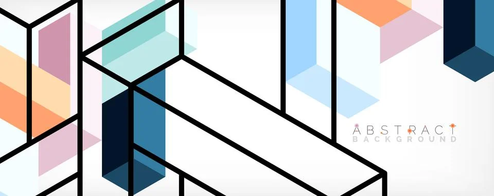 Abstract background. 3d cubes, cubic elements and blocks. Techno or business Illustrazione stock