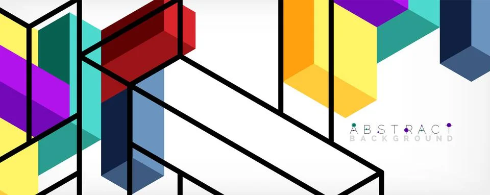 Abstract background. 3d cubes, cubic elements and blocks. Techno or business 스톡 일러스트