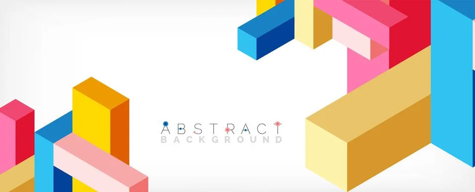 Abstract background. 3d cubes, cubic elements and blocks. Techno or business イラスト素材