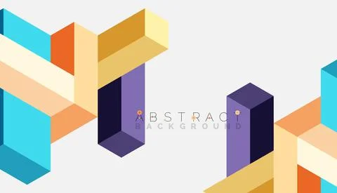 Abstract background. 3d cubes, cubic elements and blocks. Techno or business イラスト素材