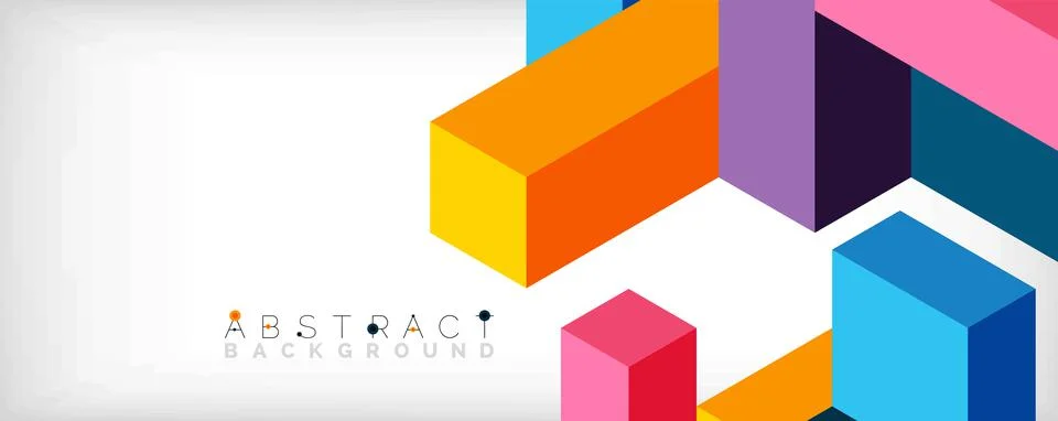 Abstract background. 3d cubes, cubic elements and blocks. Techno or business Illustrazione stock