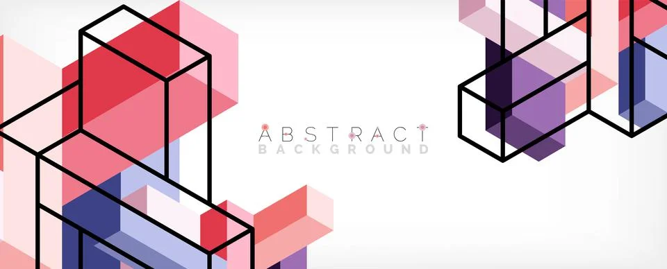 Abstract background. 3d cubes, cubic elements and blocks. Techno or business Illustrazione stock