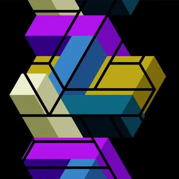 Abstract background. 3d cubes, cubic elements and blocks. Techno or business Illustrazione stock