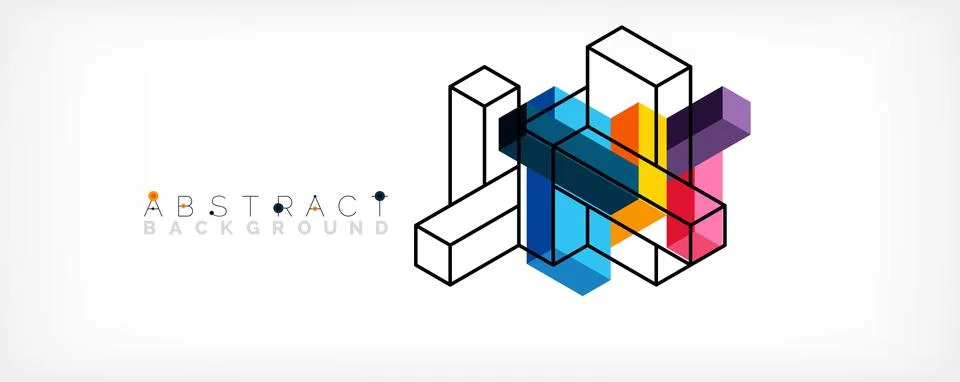 Abstract background. 3d cubes, cubic elements and blocks. Techno or business Illustrazione stock