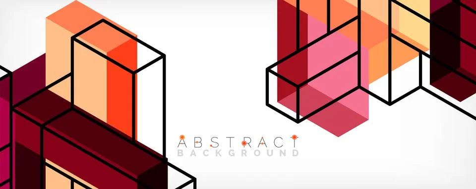 Abstract background. 3d cubes, cubic elements and blocks. Techno or business Illustrazione stock