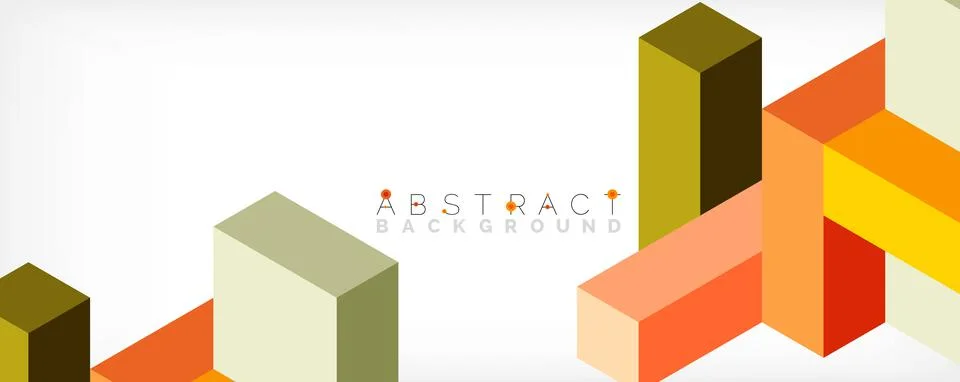 Abstract background. 3d cubes, cubic elements and blocks. Techno or business Stock Illustration