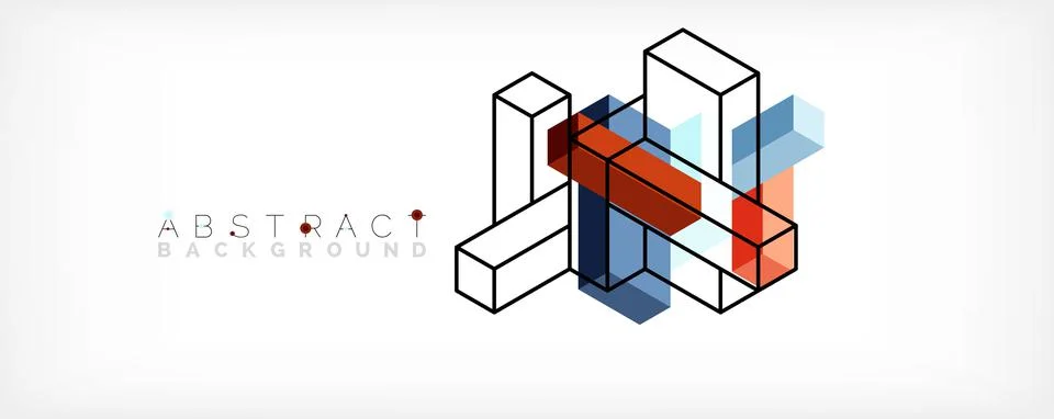 Abstract background. 3d cubes, cubic elements and blocks. Techno or business Illustrazione stock