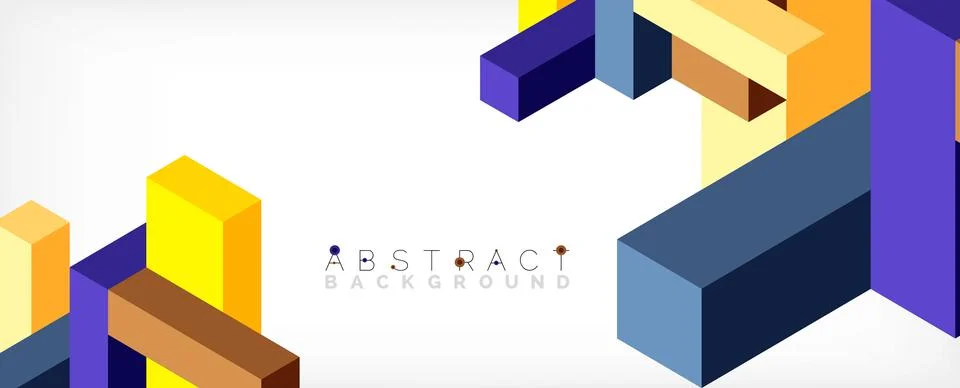 Abstract background. 3d cubes, cubic elements and blocks. Techno or business Illustrazione stock