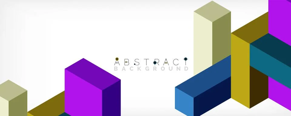 Abstract background. 3d cubes, cubic elements and blocks. Techno or business イラスト素材