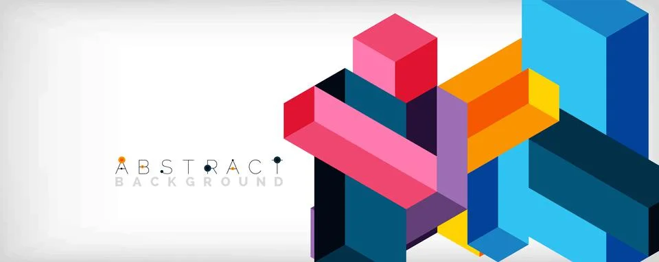 Abstract background. 3d cubes, cubic elements and blocks. Techno or business Illustrazione stock