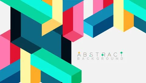 Abstract background. 3d cubes, cubic elements and blocks. Techno or business 库存插图
