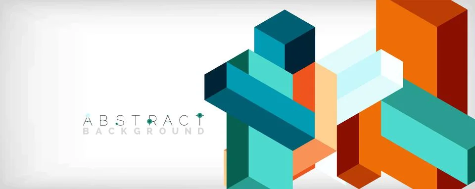 Abstract background. 3d cubes, cubic elements and blocks. Techno or business Illustrazione stock