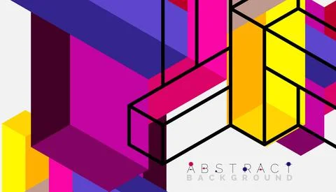 Abstract background. 3d cubes, cubic elements and blocks. Techno or business Illustrazione stock