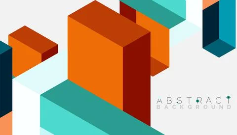 Abstract background. 3d cubes, cubic elements and blocks. Techno or business Illustrazione stock