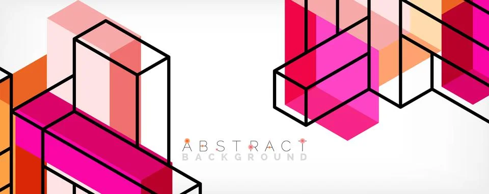 Abstract background. 3d cubes, cubic elements and blocks. Techno or business Illustrazione stock