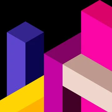 Abstract background. 3d cubes, cubic elements and blocks. Techno or business Illustrazione stock