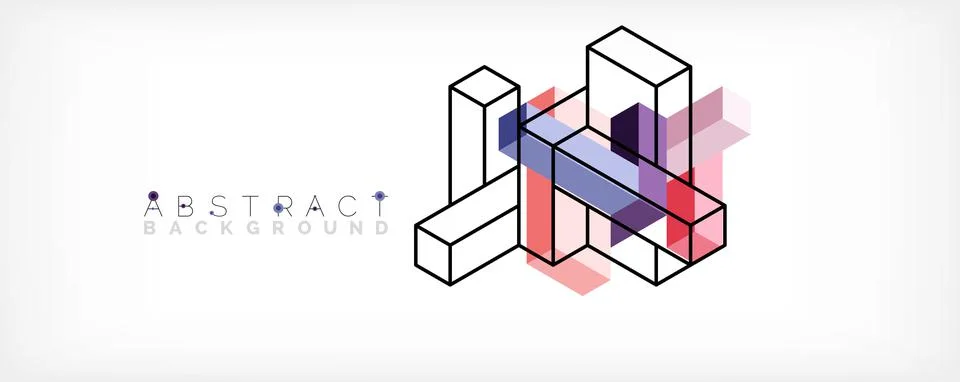 Abstract background. 3d cubes, cubic elements and blocks. Techno or business Illustrazione stock