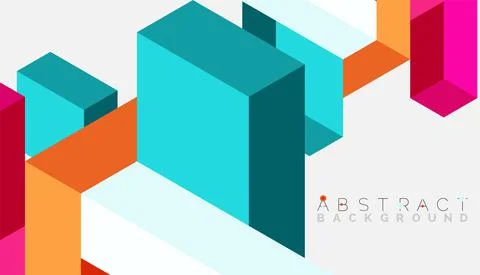 Abstract background. 3d cubes, cubic elements and blocks. Techno or business Illustrazione stock